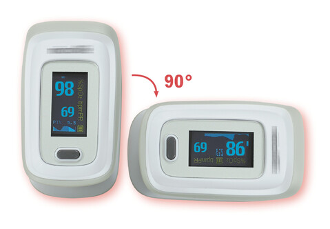 血氧计的显示器可于不同方向显示读数