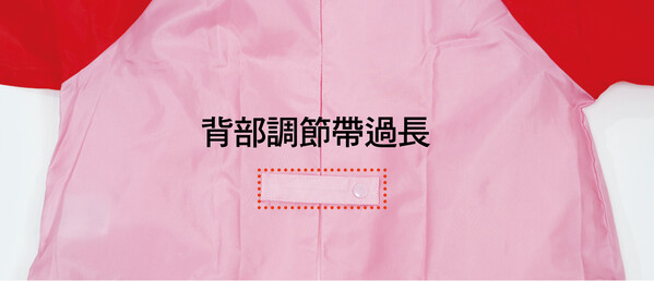 图二 样本#13的背部调节带的长度为9.1厘米，超出标准上限（7.5厘米）。 