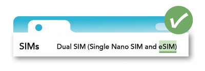 智能裝置A可同時支援Nano SIM以及eSIM,代表消費者可使用eSIM功能。