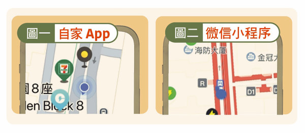 所有平台定位均能准确反映使用者的大概位置。