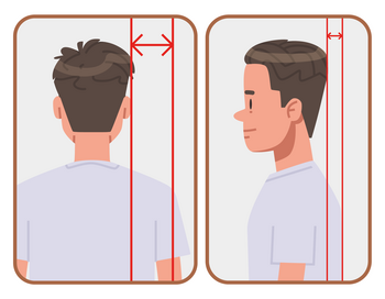 头部与肩膀的距离（左）；头部与背部的距离（右） 