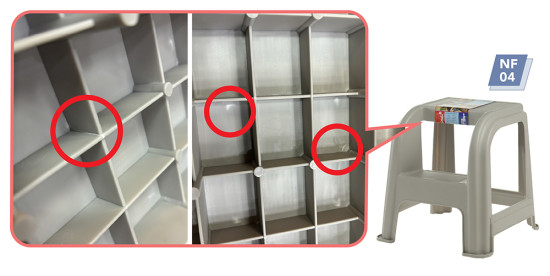 圖8：NF04於測試時平台/座位多處出現損壞