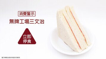 【消費警示】立即停止食用一款無牌工場三文治