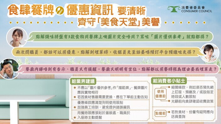 食肆餐牌、優惠資訊要清晰 齊守「美食天堂」美譽