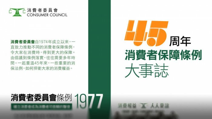 消费者委员会45周年 - 消保条例大事誌