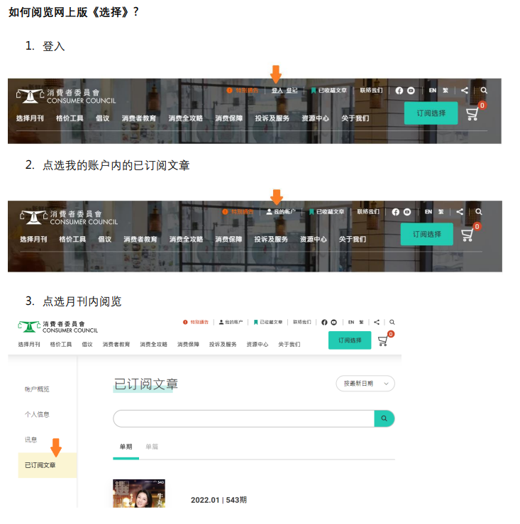 如何閱覽已訂閱月刊_SC