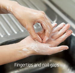 Handwashing Tips: 2. Fingertips and nail gaps